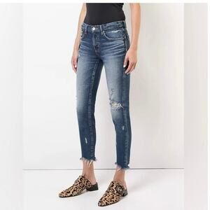 Womens MOUSSY Vintage Comfort Glendele  Jean Distressed Raw Hem Size 26 EUC!